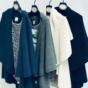 Drapefront Sleeveless Cashmere Cardigan